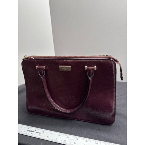 Kate Spade Lise Bixby Place Bag in Mulled Wine Patent Leather Berry Satchel Bag - Picture 1 of 15